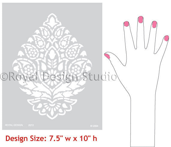 indian paisley pattern stencil by Royal Design Studio