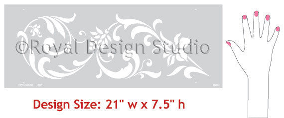 Flourish border stencil designs