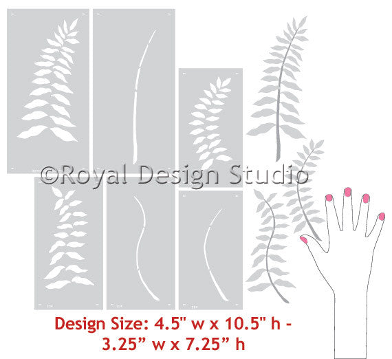 Flower Stencils | Sword Ferns Floral & Vine Wall Mural Stencil from Royal Design Studio