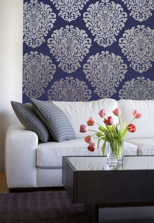 Large Trellis Wall Stencil | Acanthus Damask Wall Stencil for DIY Wallpaper