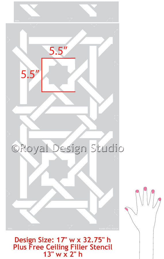Moroccan stencils camel bone weave geometric and exotic pattern - Royal Design Studio