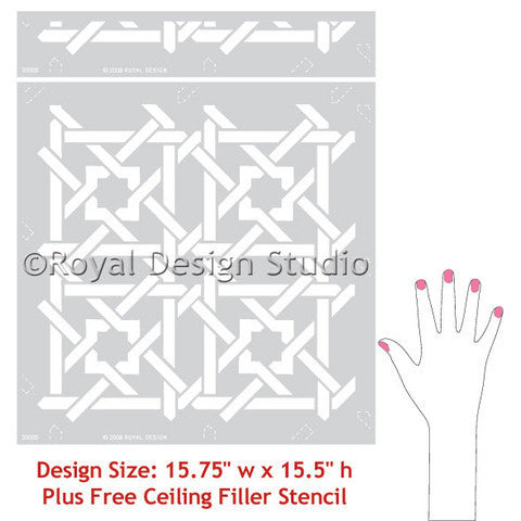 Moroccan stencils camel bone weave geometric and exotic pattern - Royal Design Studio