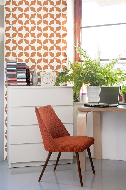 Metallic Moroccan Wallpaper Wall Stencils - Royal Design Studio