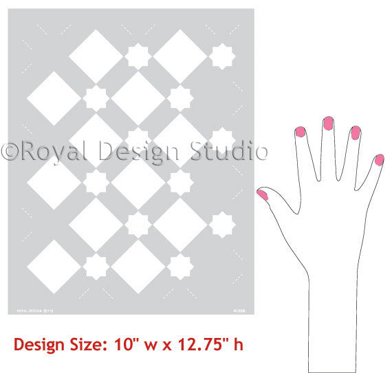 Star Diamonds Geometric and Modern Moroccan Stencils - Royal Design Studio