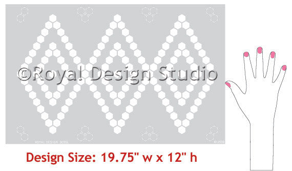 Moroccan Stencils Hexagons Border - Royal Design Studio - Modern and Geometric Diamond Shapes
