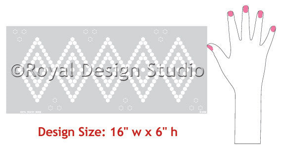 Moroccan Stencils Hexagons Border - Royal Design Studio - Modern and Geometric Diamond Shapes