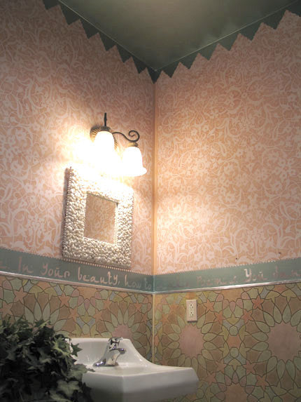 Makeover your bathroom with easy and cheap stencils - Royal Design Studio Moroccan Wall Stencils