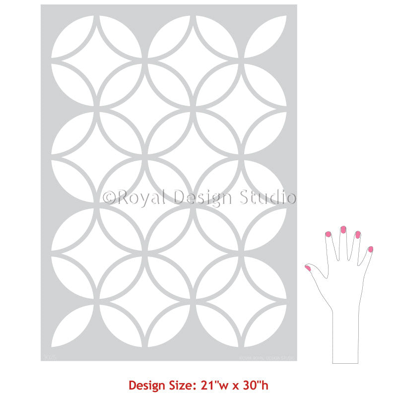 Endless Circles Lattice Moroccan Stencils patterns