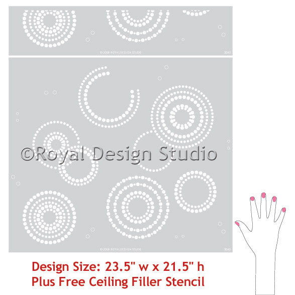 Modern Circle Shapes and Designs - Wall Stencils by Royal Design Studio