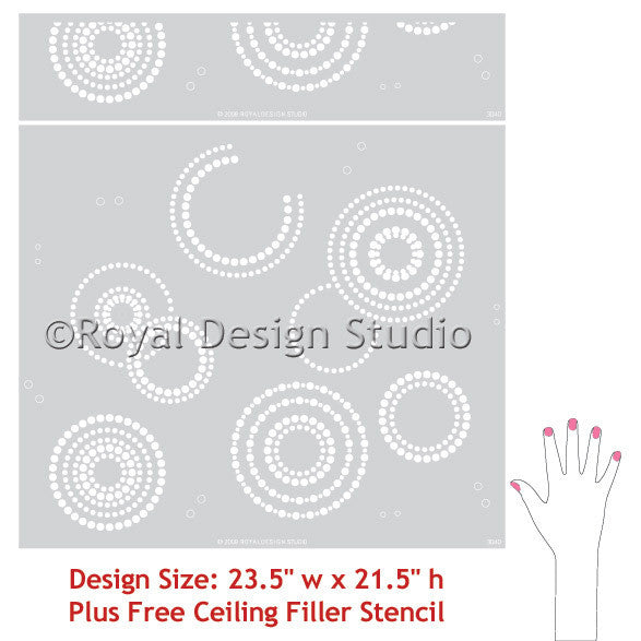 Geometric Circles - 10 Mil Clear Mylar -Reusable Stencil Pattern