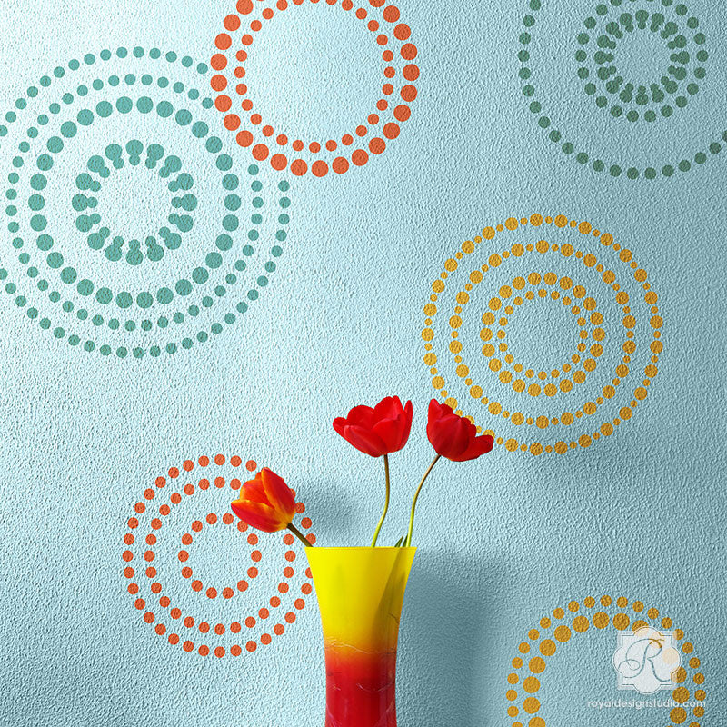 Modern Circle Shapes and Designs - Wall Stencils by Royal Design Studio