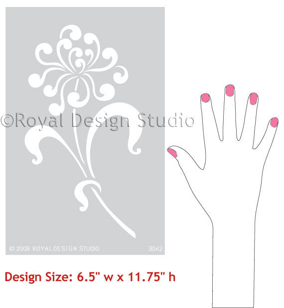 Floral Wall Art Stencils for Stenciling Flower Art on Walls