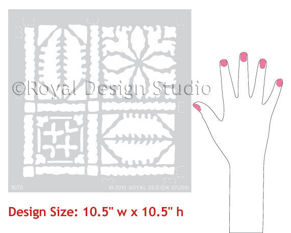 Royal Design Studio Fez Blanket Moroccan Wall Stencils for Exotic Home Decor and DIY Decorating