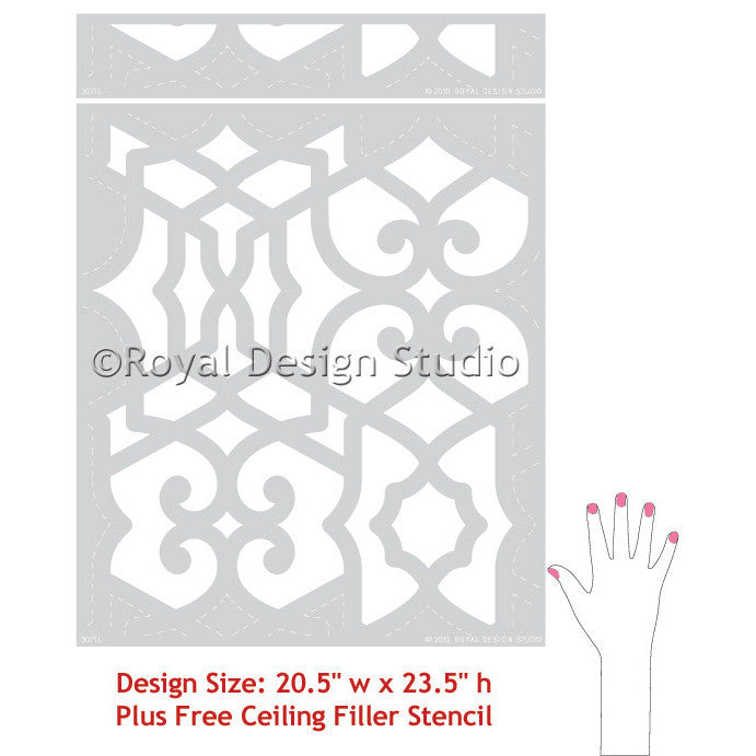 Paint an accent wall or furniture with Chez Sheik Moroccan Stencils