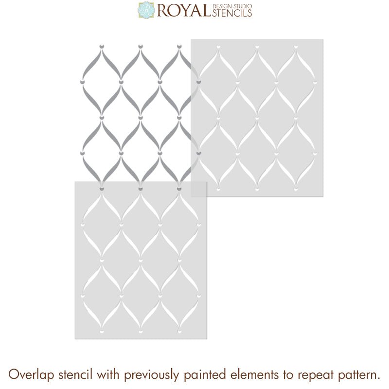 Ribbon Lattice Wall Stencil