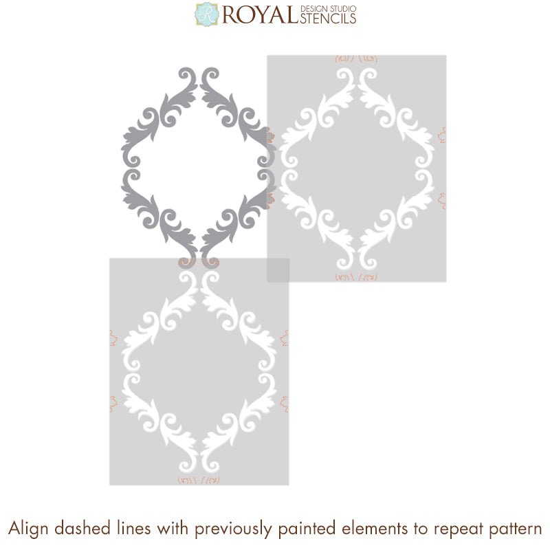 Acanthus Trellis Wall Stencil - Royal Design Studio Stencils