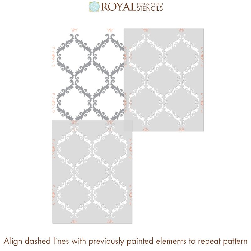 Acanthus Trellis Wall Stencil - Royal Design Studio Stencils