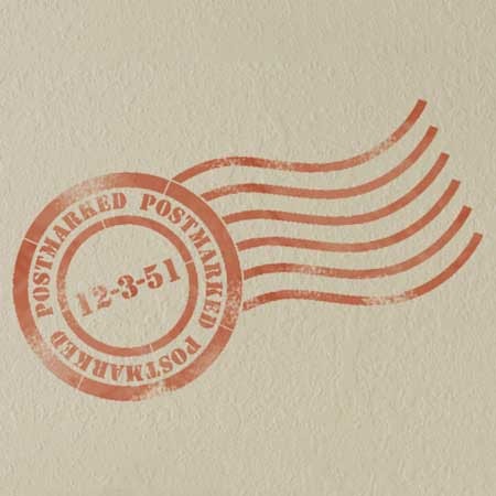 Vintage Mail Letter Postmark Craft and Wall Art Stencils - Royal Design Studio