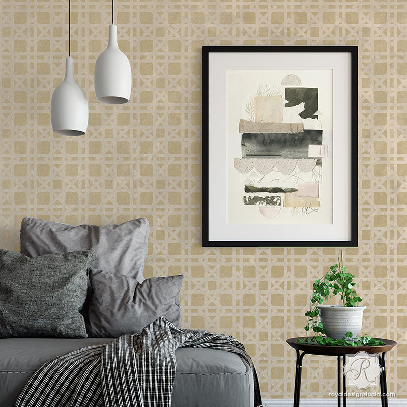Rattan Grasscloth Wallpaper in 12 Taupe by Madeaux  Jane Clayton