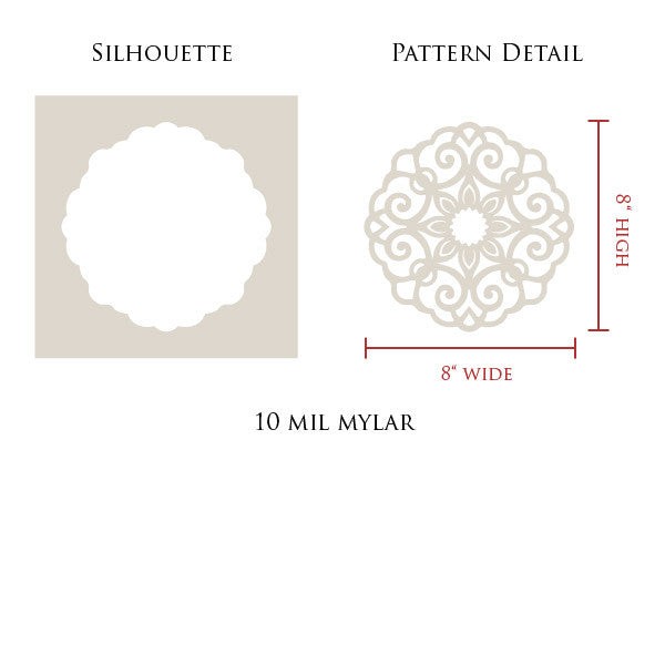 Decorative and Ornamental Lace Medallion Stencils - DIY Wall Mural Art with Pattern - Royal Design Studio