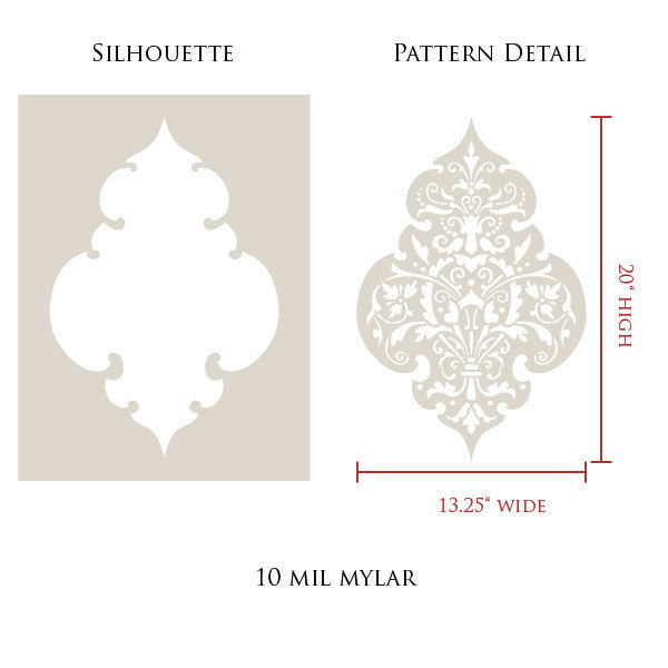 Turkish and Middle Eastern Flower Wall Art Stencil for Exotic Home Decor - Royal Design Studio