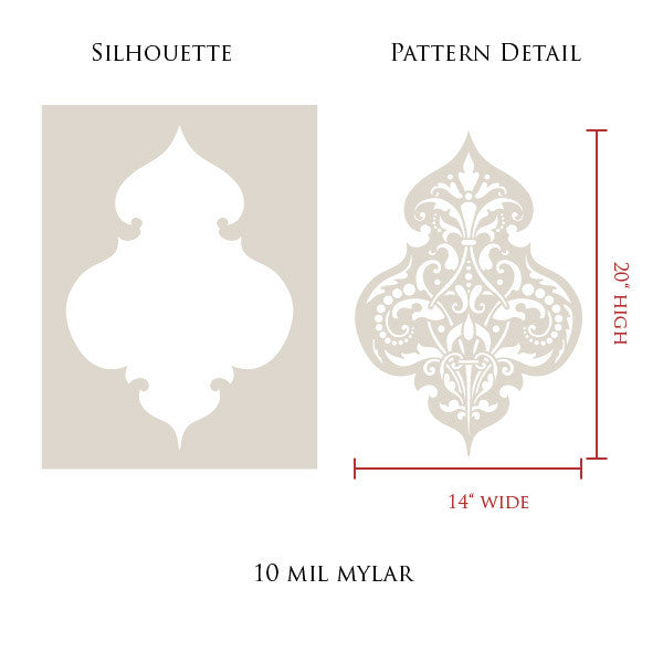 Turkish and Middle Eastern Flower Wall Art Stencil for Exotic Home Decor - Royal Design Studio