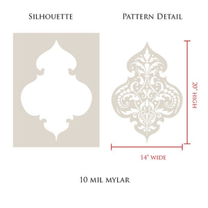 Turkish and Middle Eastern Flower Wall Art Stencil for Exotic Home Decor - Royal Design Studio