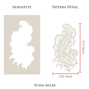 Painted paisley Furniture stencils for patterned home decor