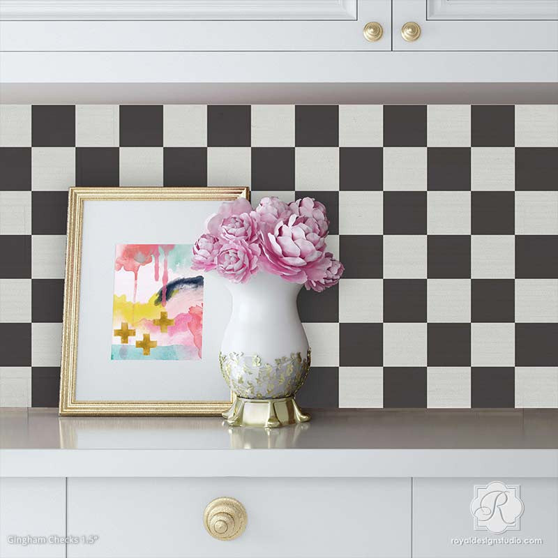 Checks and Gingham Furniture Stencil