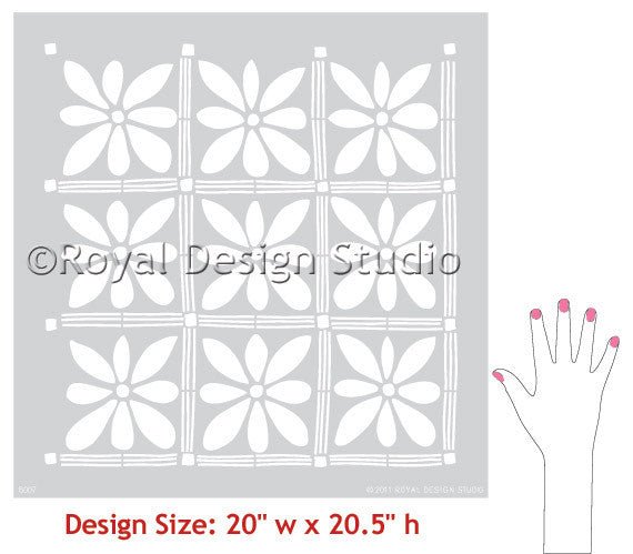 African Flower Wall Stencil - Royal Design Studio Stencils