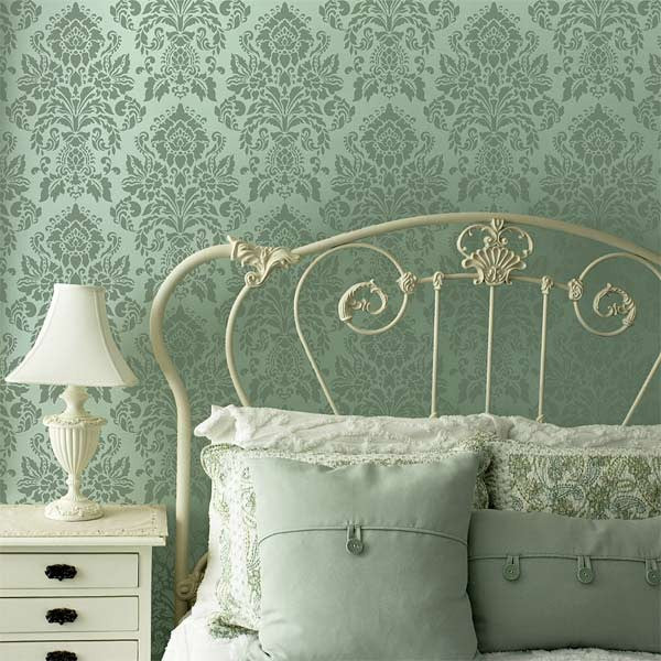 Large Damask Classic Wallpaper Wall Stencils for Decorative Painting Vintage Decor