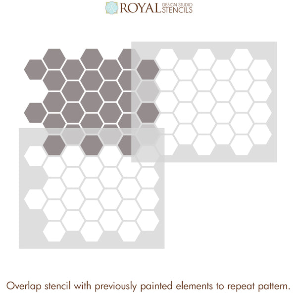 Honeycomb Hexagon Tiles Wall Stencil