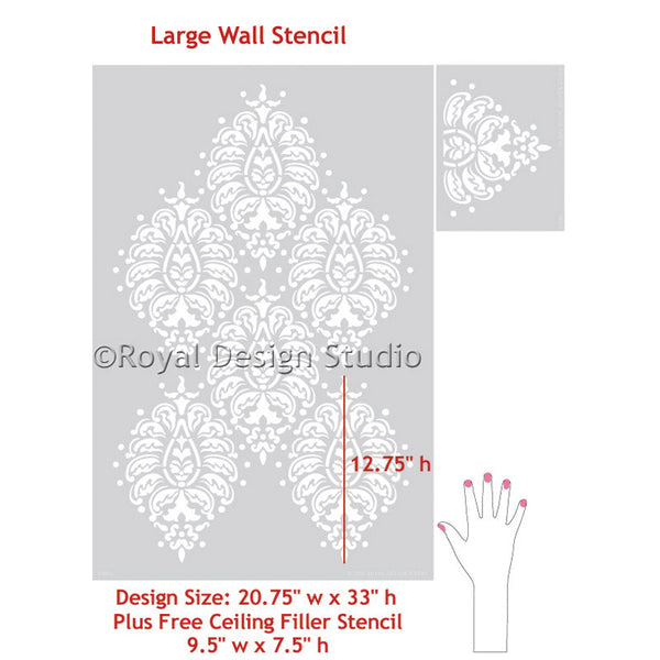 DIY Home Decor - Indian Paisley Wall Stencils - Royal Design Studio