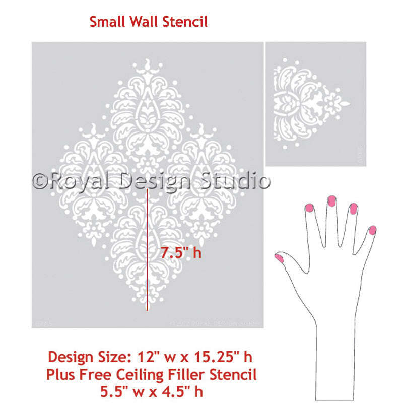 wall and furniture stencil in paisley pattern - Royal Design Studio
