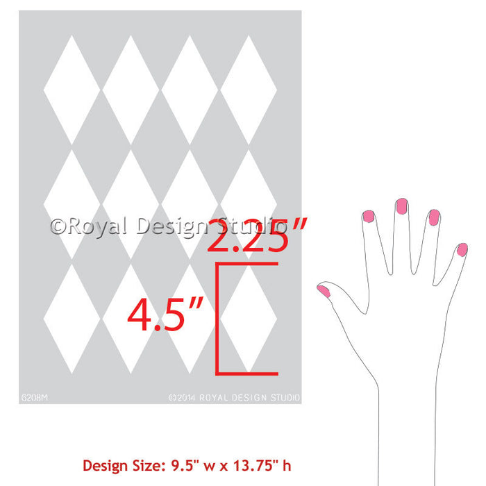 Harlequin Wall & Furniture Stencil Modern or Retro DIY Paint Project
