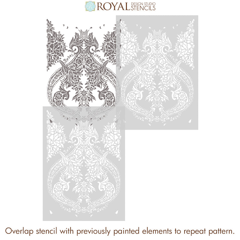 Majestic Medina Damask Wall Stencil