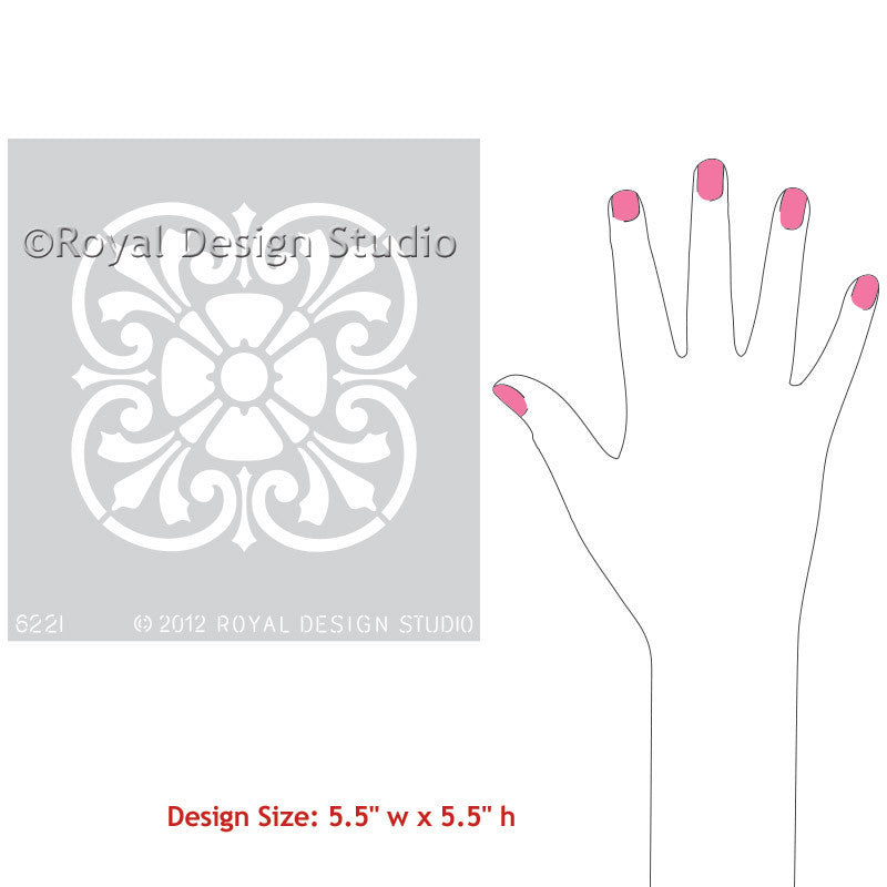 Italian and Spanish Stencils for Painting Tiled Stairs - Royal Design Studio