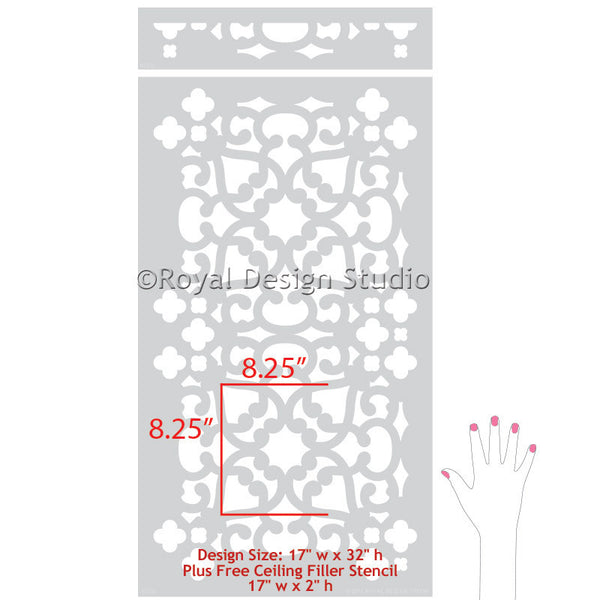 Painted Wall Stencils for Decorative and DIY Home Decor - Royal Design Studio moroccan stencils