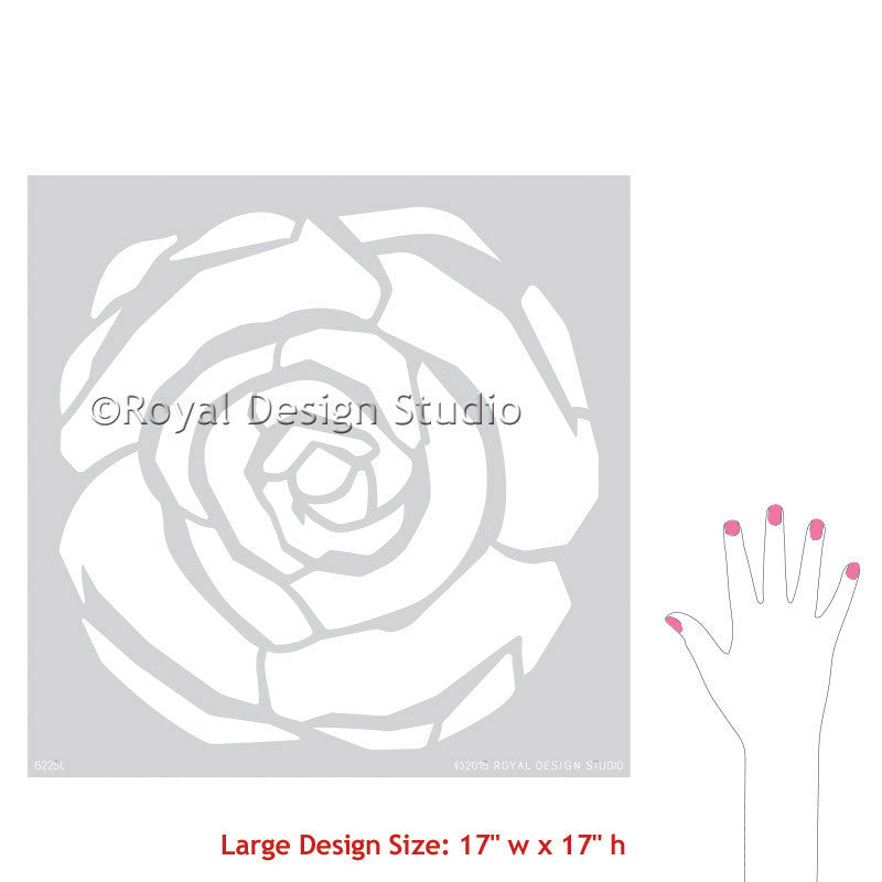 Painting Stencil Small Rose Flower Stencil - Walls Stencils