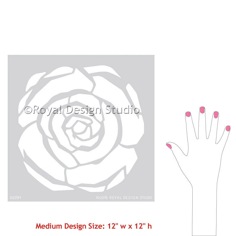 Art Deco Wall Art and painting with Flower Stencils for Girls Room Decor