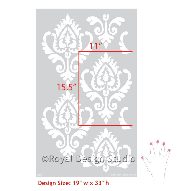 DIY Painting with Anika Ikat Damask Wall Stencils - Royal Design Studio