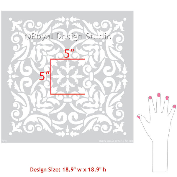 Stenciling Walls for DIY Home Decor and Decorating - Royal Design Studio Tile Stencils and Damask Stencils