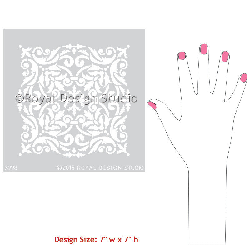 Stenciling Furniture for DIY Home Decor and Decorating - Royal Design Studio Tile Stencils and Damask Stencils