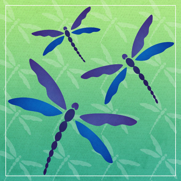 Cute Dragonfly Wall Art and Craft Stencils for Nursery Decor - Royal Design Studio