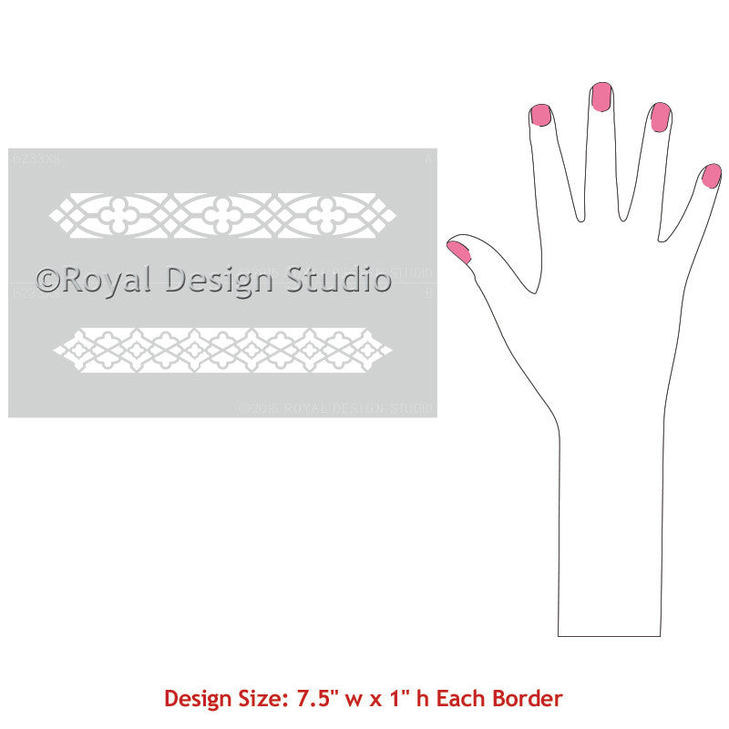 Fretwork Border Craft Stencil Set