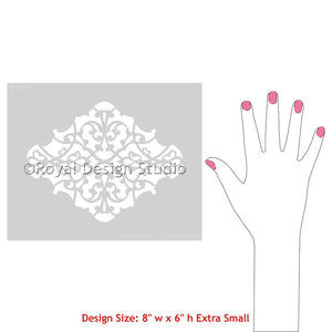 Elegant Patterns to Paint on Pillows, Wall Art, and Placemats - Alhambra Ornament Craft Stencils - Royal Design Studio