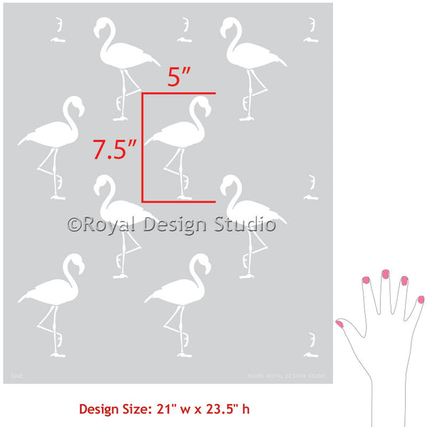 Cute Flamingo Bird Decor Pink Flamingo Wall Stencils Royal Design Studio Stencils