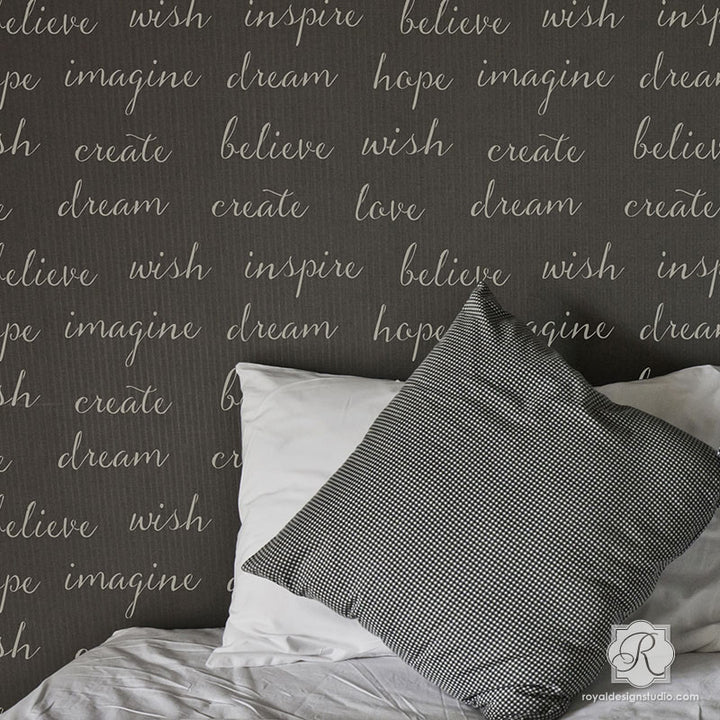 Dream Lettering Wall Stencils Inspirational Wall Quotes Royal