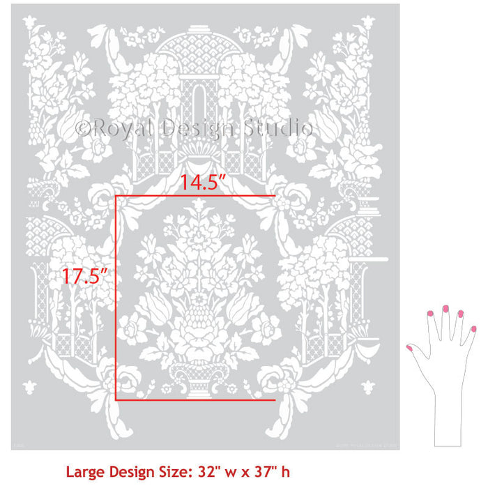 Large Floral Damask Wall Stencils - DIY Wallpaper Look