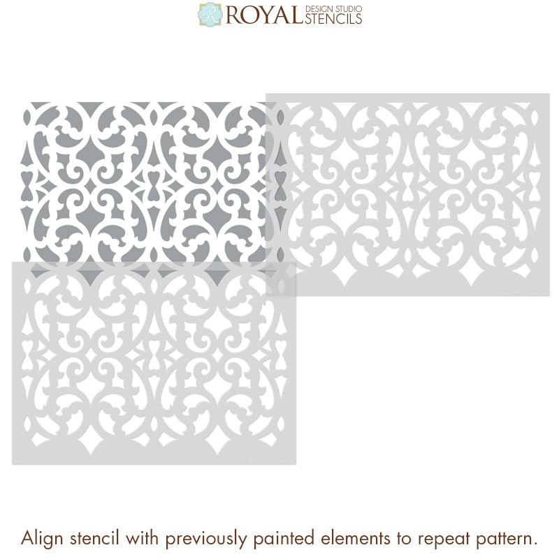 Mansion House Grille Trellis Wall Stencil